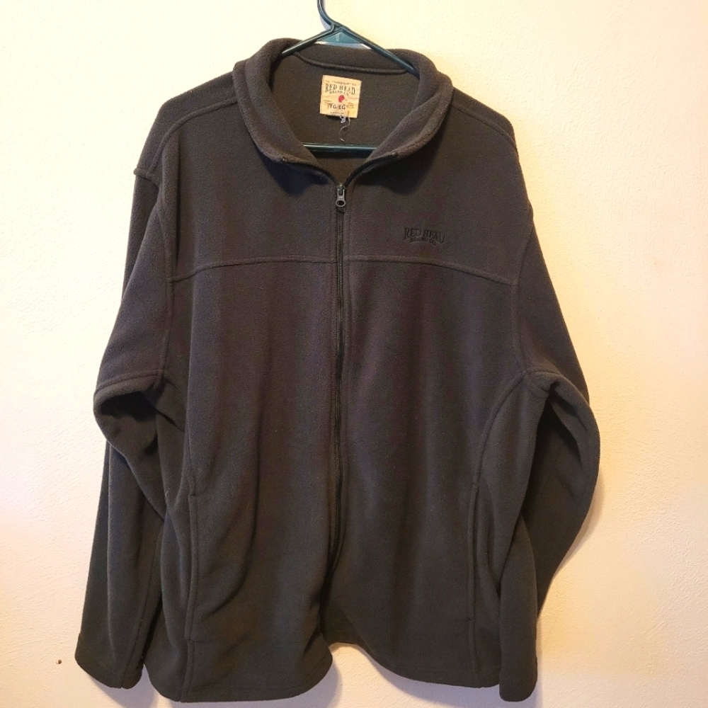 RedHead Forest Gray Fleece Full‎ Zip Collared Outdoors Men's XL